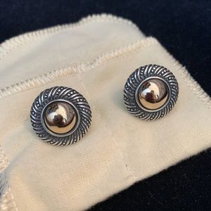 Elegant Silver and Gold-Toned Earrings